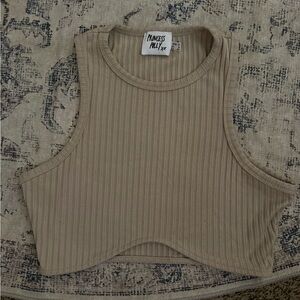 2 Piece Set Princess Polly Taupe Ribbed Skirt